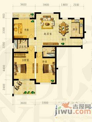 桃源小洲3室2厅1卫114㎡户型图