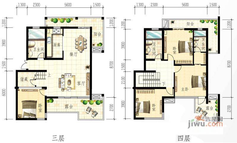 桃源小洲4室2厅3卫194㎡户型图