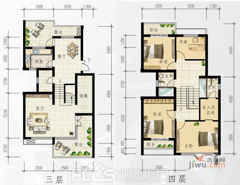 桃源小洲4室2厅2卫174㎡户型图