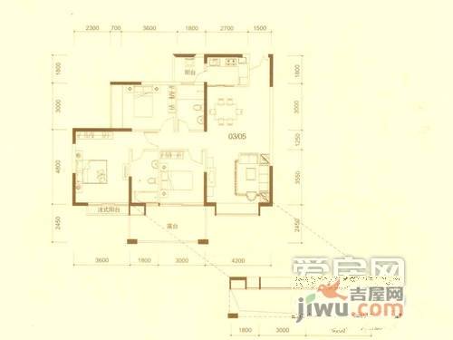 信义湛宝广场3室2厅2卫119.3㎡户型图