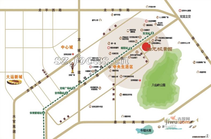 怡龙枫景园商铺位置交通图图片