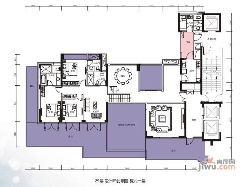 莱蒙水榭春天6室2厅5卫325㎡户型图