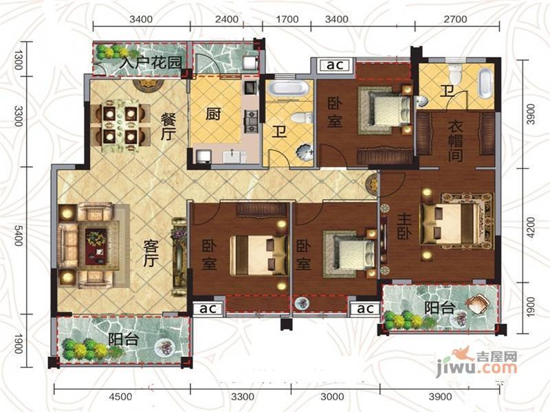 中建投·优品尚城4室2厅2卫150㎡户型图