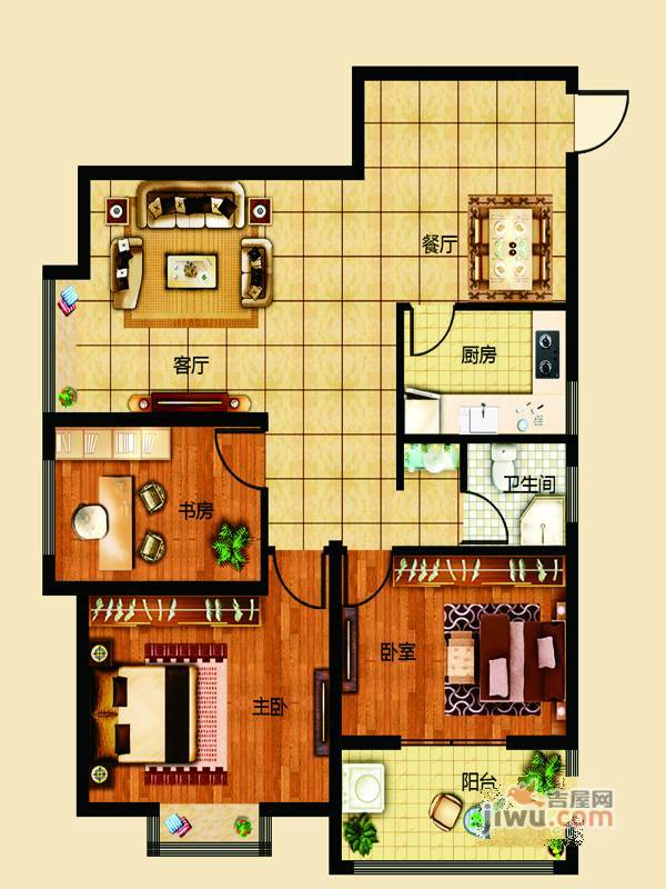 龙都海洋新世界普通住宅131.4㎡户型图