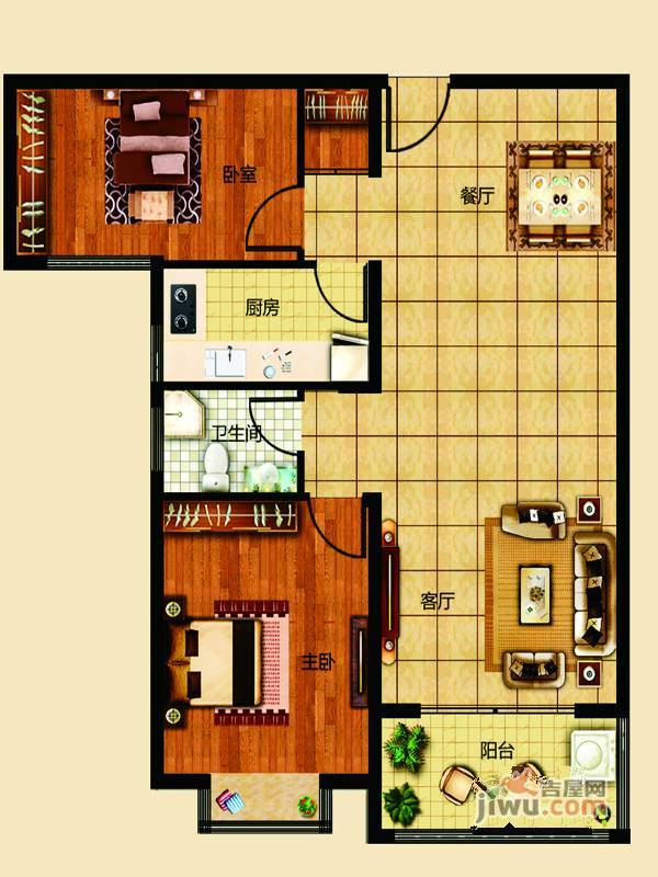 龙都海洋新世界普通住宅131.4㎡户型图