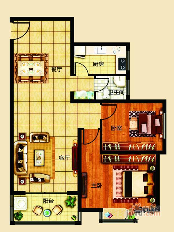 龙都海洋新世界普通住宅131.4㎡户型图