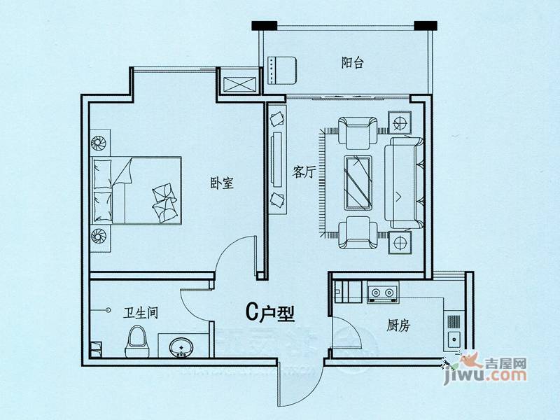 北辰正方3室2厅2卫130.2㎡户型图