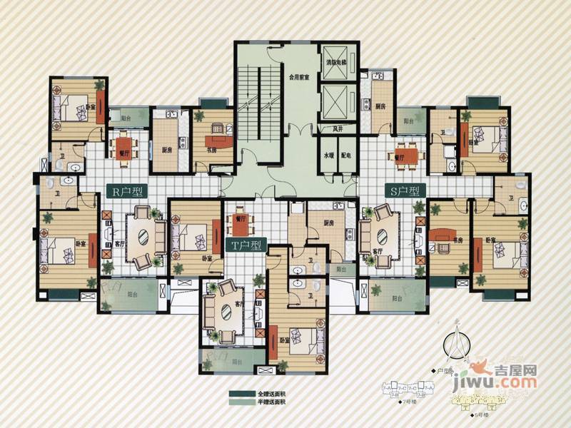 光达宛都名邸3室2厅2卫140㎡户型图