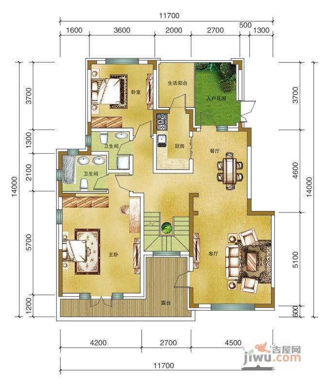 希望廊桥郡4室2厅3卫190㎡户型图