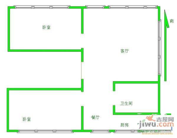 翠江锦苑2室2厅1卫户型图