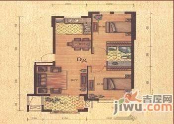 帕萨迪纳2室2厅1卫85.4㎡户型图