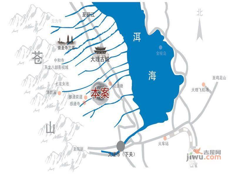 大理感通别墅位置交通图图片