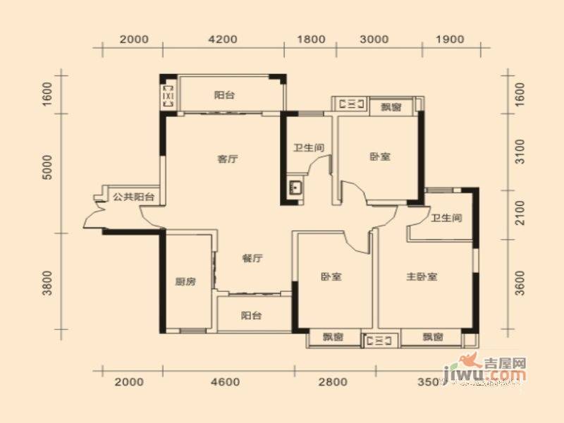 中建御山和苑3室2厅1卫112㎡户型图