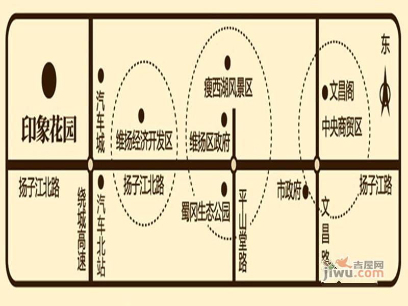 扬州印象花园位置交通图图片