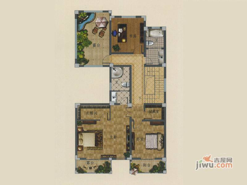 布鲁克庄园1室2厅2卫149㎡户型图