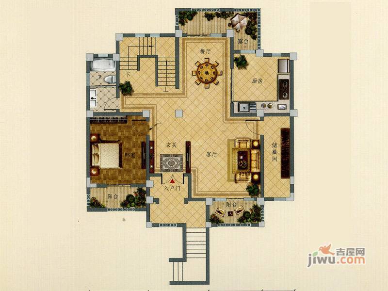 布鲁克庄园2室0厅1卫124㎡户型图