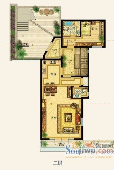 翡翠岛别墅1室1厅2卫307㎡户型图