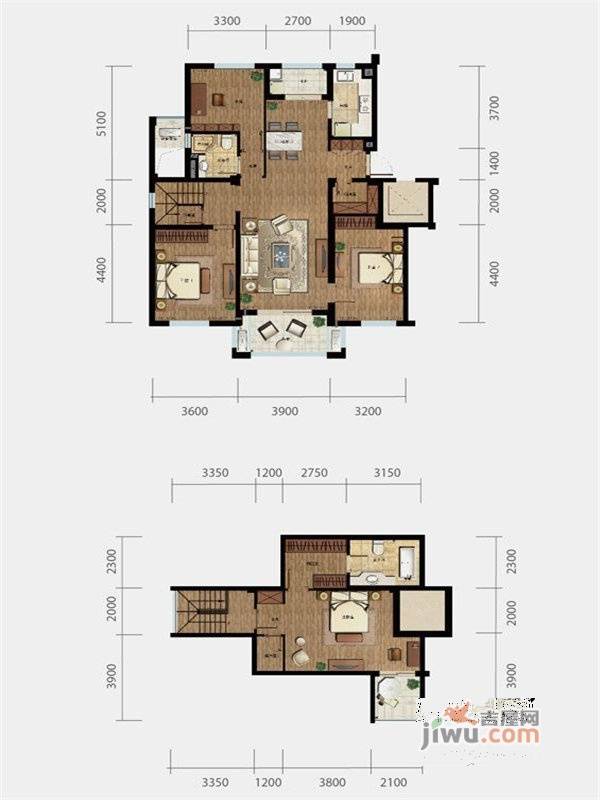 良渚文化村柳映坊三期4室2厅2卫118㎡户型图