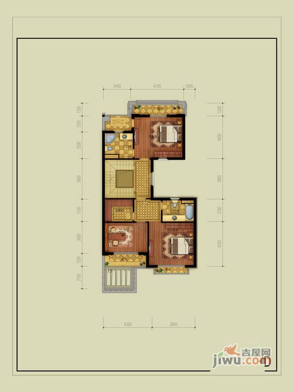 大华西溪风情悦宫5室2厅4卫388㎡户型图