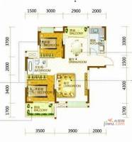 名流人和天地五期2室2厅1卫96㎡户型图