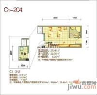 湘隆时代大公馆1室1厅1卫31.5㎡户型图