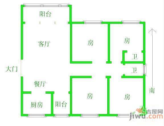 盘龙新天地3室2厅1卫户型图