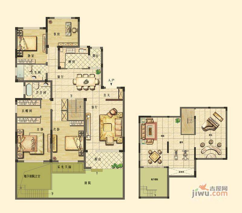 长江御园4室2厅2卫168㎡户型图