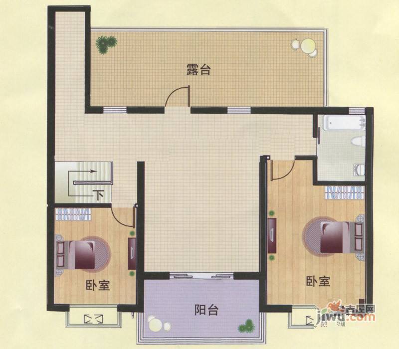 东方明珠3室2厅2卫134㎡户型图