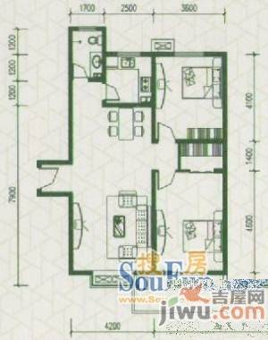 润泽臻品2室2厅1卫93.9㎡户型图