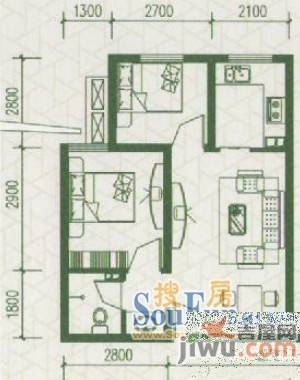 润泽臻品2室2厅1卫93.9㎡户型图