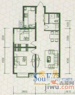 润泽臻品2室2厅1卫93.9㎡户型图