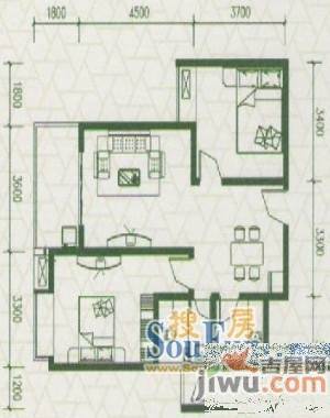 润泽臻品2室2厅1卫93.9㎡户型图