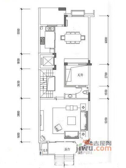 龙光香悦山1室2厅1卫户型图