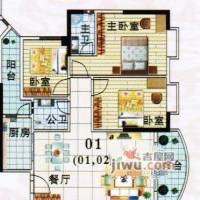 财富名门3室2厅2卫104㎡户型图