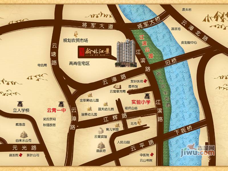 翰林江景位置交通图图片