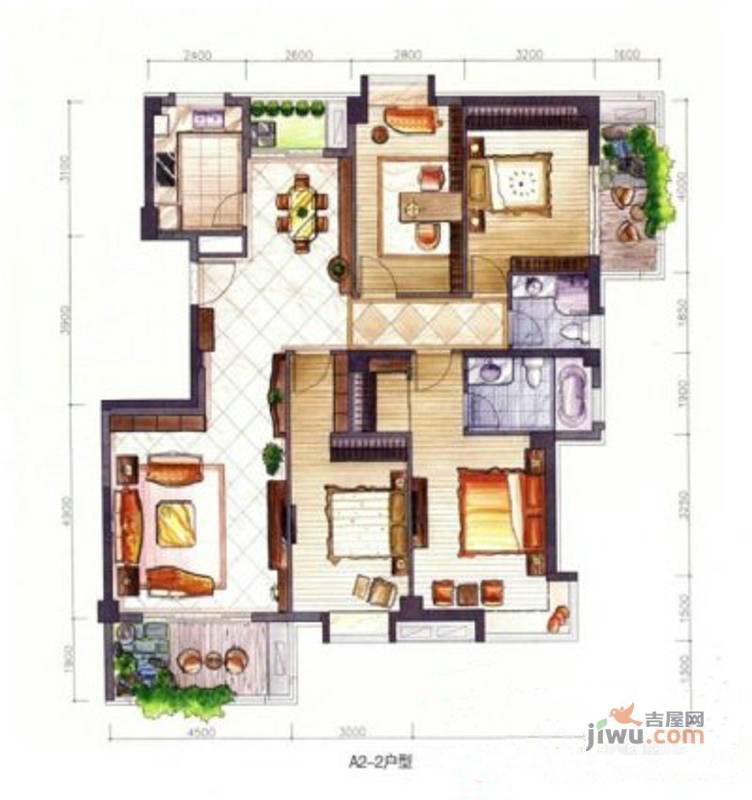 武夷名仕园3室2厅3卫户型图