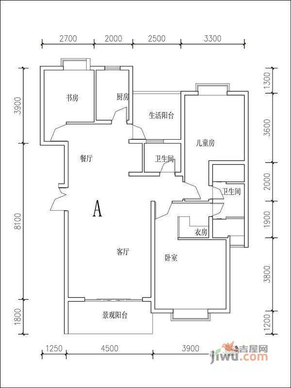 福泉嘉园3室2厅2卫251.6㎡户型图