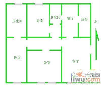 金地国际花园3室2厅2卫143㎡户型图