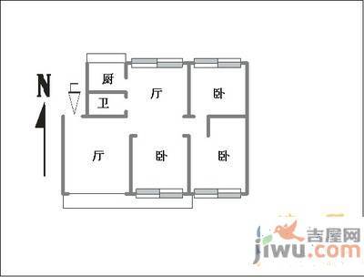 三隆春天花园3室2厅1卫126㎡户型图