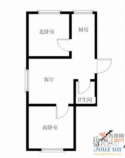 鑫丰馨园2室2厅1卫70.1㎡户型图