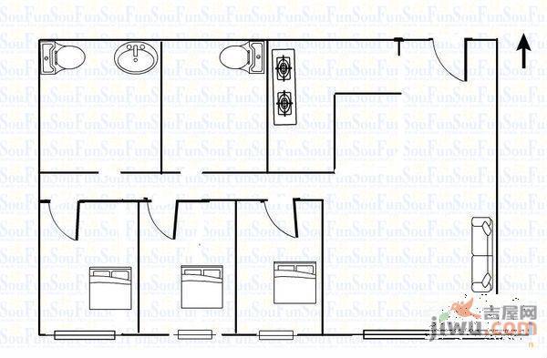 博隆金水湾家园3室2厅2卫131.7㎡户型图