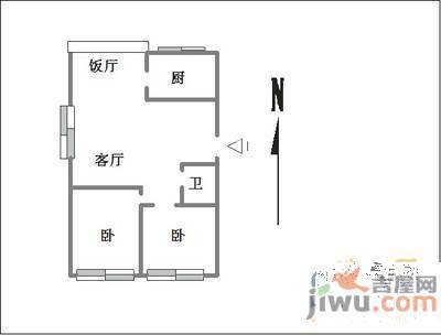 万科魅力之城2室2厅1卫88㎡户型图