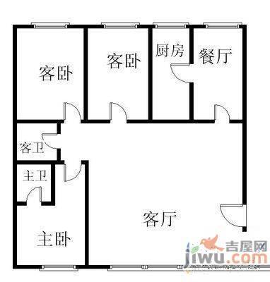 格林生活坊三期2室2厅1卫93㎡户型图