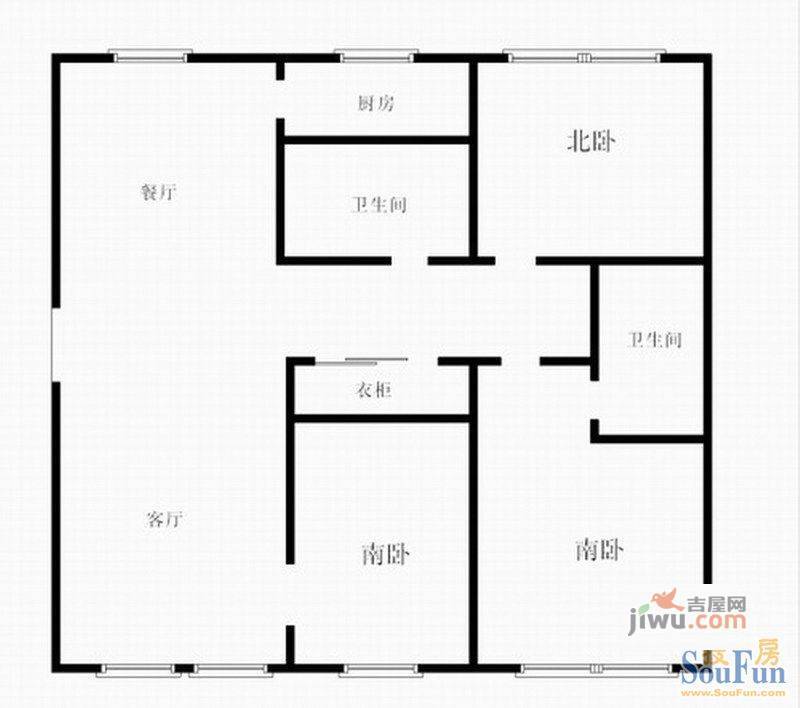 富丽阳光2室2厅1卫户型图