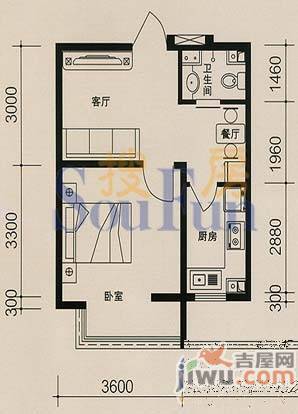 富丽阳光2室2厅1卫户型图