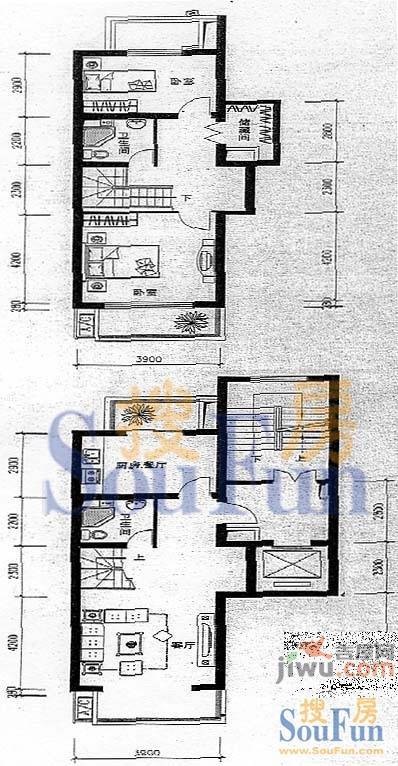 富丽阳光2室2厅1卫户型图