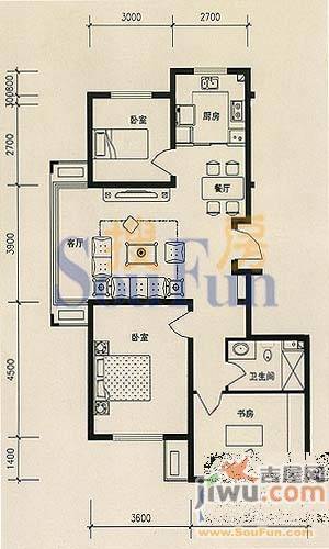 富丽阳光2室2厅1卫户型图