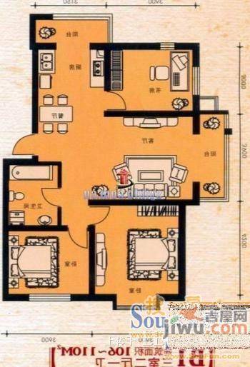 御龙逸城二期2室2厅1卫户型图