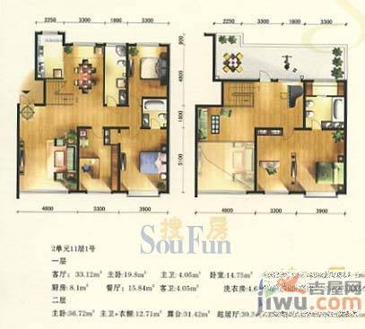 盛华苑2室2厅1卫户型图