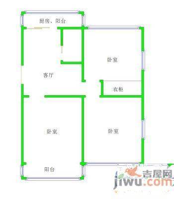 杏林小区3室1厅1卫79㎡户型图